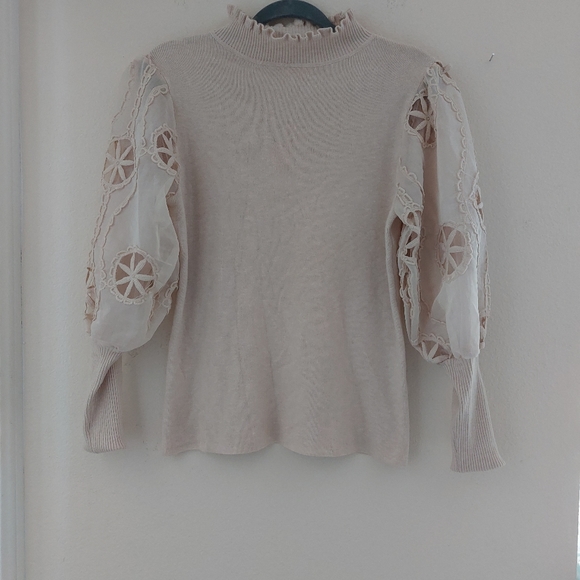 ANTHROPOLOGIE "SIONI" EYELET PUFF SLEEVE SWEATER NWT - Picture 16 of 16